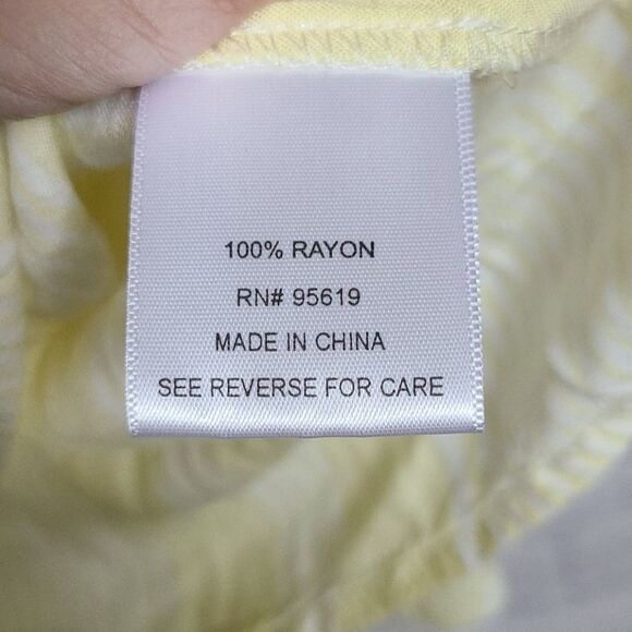 Macy's Fever Mellow Yellow Striped Off the Shoulder Ruffled Peasant Bell Blouse - Picture 9 of 11